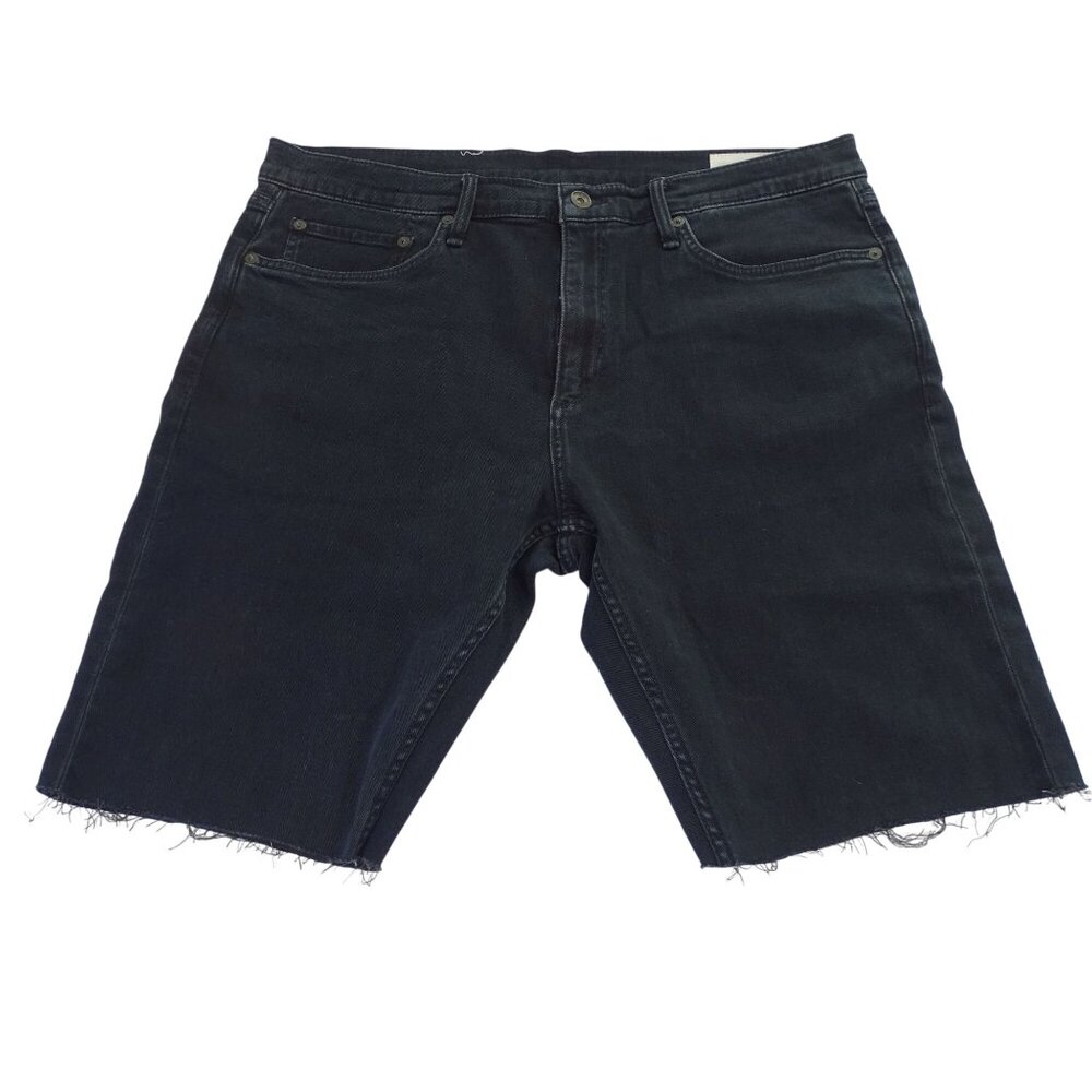 Rag and Bone Men Skinny Fit Denim Cut Off Shorts Dark Blue Frayed Hem Size 36